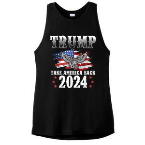 Donald Trump 2024 Take America Back Usa United States Ladies PosiCharge Tri-Blend Wicking Tank