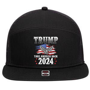 Donald Trump 2024 Take America Back Usa United States 7 Panel Mesh Trucker Snapback Hat