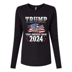 Donald Trump 2024 Take America Back Usa United States Womens Cotton Relaxed Long Sleeve T-Shirt