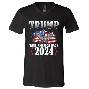 Donald Trump 2024 Take America Back Usa United States V-Neck T-Shirt