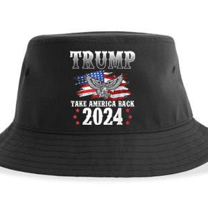 Donald Trump 2024 Take America Back Usa United States Sustainable Bucket Hat