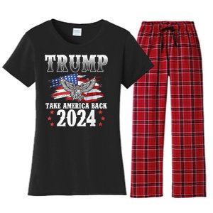 Donald Trump 2024 Take America Back Usa United States Women's Flannel Pajama Set