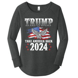 Donald Trump 2024 Take America Back Usa United States Women's Perfect Tri Tunic Long Sleeve Shirt