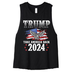 Donald Trump 2024 Take America Back Usa United States Women's Racerback Cropped Tank