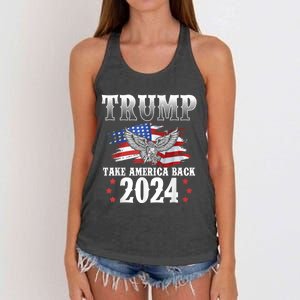 Donald Trump 2024 Take America Back Usa United States Women's Knotted Racerback Tank