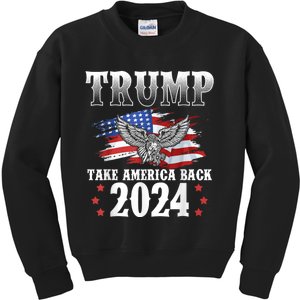 Donald Trump 2024 Take America Back Usa United States Kids Sweatshirt