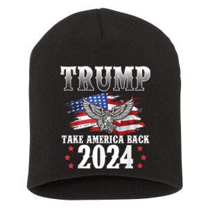 Donald Trump 2024 Take America Back Usa United States Short Acrylic Beanie