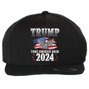 Donald Trump 2024 Take America Back Usa United States Wool Snapback Cap