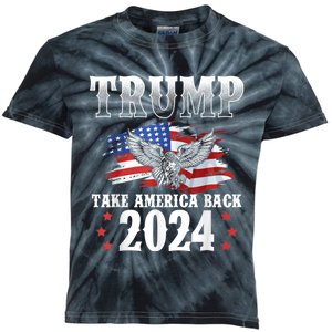 Donald Trump 2024 Take America Back Usa United States Kids Tie-Dye T-Shirt