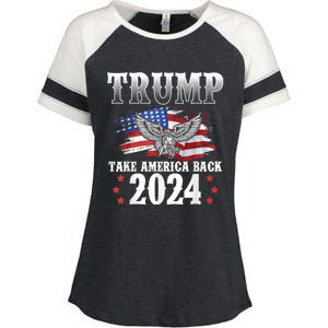 Donald Trump 2024 Take America Back Usa United States Enza Ladies Jersey Colorblock Tee