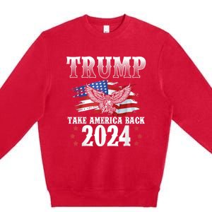 Donald Trump 2024 Take America Back Usa United States Premium Crewneck Sweatshirt