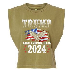 Donald Trump 2024 Take America Back Usa United States Garment-Dyed Women's Muscle Tee