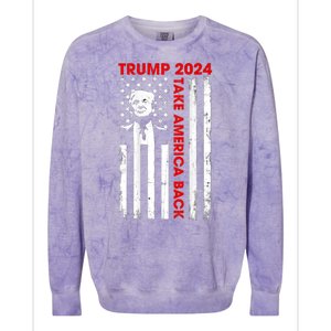 Donald Trump 2024 Take America Back Usa United States Colorblast Crewneck Sweatshirt