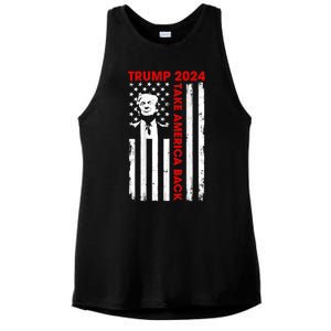 Donald Trump 2024 Take America Back Usa United States Ladies PosiCharge Tri-Blend Wicking Tank