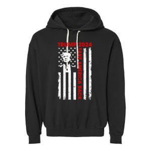 Donald Trump 2024 Take America Back Usa United States Garment-Dyed Fleece Hoodie