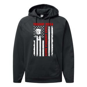 Donald Trump 2024 Take America Back Usa United States Performance Fleece Hoodie