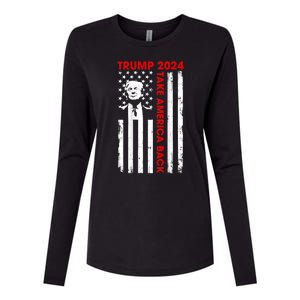 Donald Trump 2024 Take America Back Usa United States Womens Cotton Relaxed Long Sleeve T-Shirt