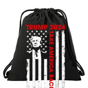 Donald Trump 2024 Take America Back Usa United States Drawstring Bag