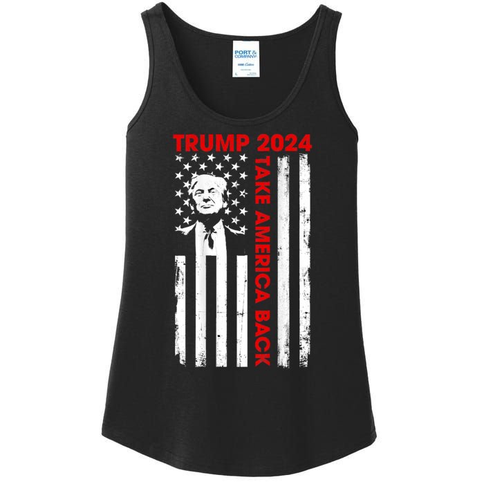 Donald Trump 2024 Take America Back Usa United States Ladies Essential Tank