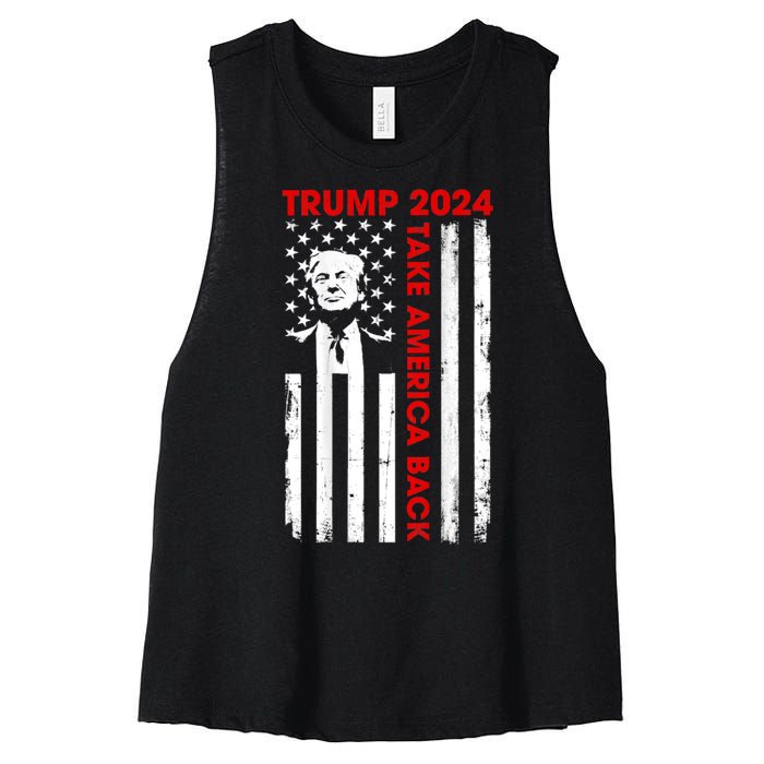 Donald Trump 2024 Take America Back Usa United States Women's Racerback Cropped Tank