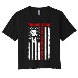 Donald Trump 2024 Take America Back Usa United States Women's Crop Top Tee