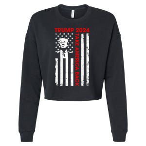 Donald Trump 2024 Take America Back Usa United States Cropped Pullover Crew