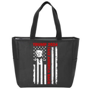 Donald Trump 2024 Take America Back Usa United States Zip Tote Bag