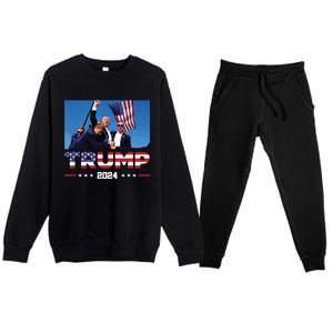 Donald Trump 2024 Survived Shot At Election Rally Premium Crewneck Sweatsuit Set