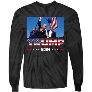 Donald Trump 2024 Survived Shot At Election Rally Tie-Dye Long Sleeve Shirt