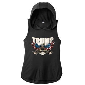 Donald Trump 2024 Take America Back Usa United States Ladies PosiCharge Tri-Blend Wicking Draft Hoodie Tank