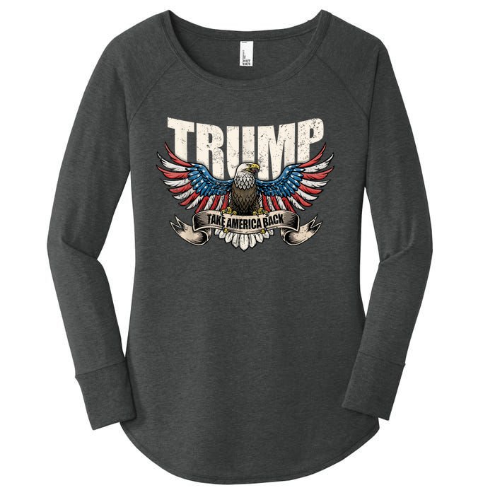 Donald Trump 2024 Take America Back Usa United States Women's Perfect Tri Tunic Long Sleeve Shirt