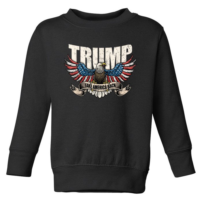 Donald Trump 2024 Take America Back Usa United States Toddler Sweatshirt