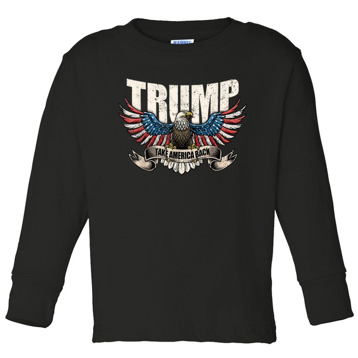 Donald Trump 2024 Take America Back Usa United States Toddler Long Sleeve Shirt