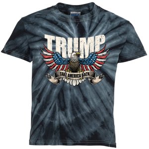 Donald Trump 2024 Take America Back Usa United States Kids Tie-Dye T-Shirt