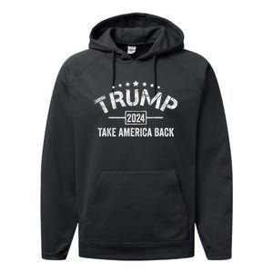 Donald Trump 2024 Take America Back Usa United States Performance Fleece Hoodie