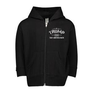 Donald Trump 2024 Take America Back Usa United States Toddler Zip Fleece Hoodie