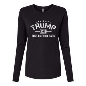 Donald Trump 2024 Take America Back Usa United States Womens Cotton Relaxed Long Sleeve T-Shirt