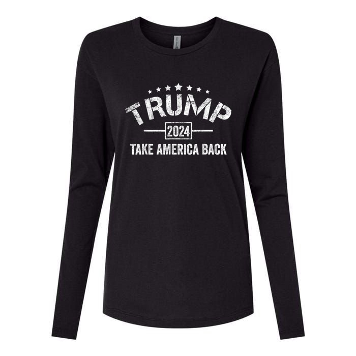 Donald Trump 2024 Take America Back Usa United States Womens Cotton Relaxed Long Sleeve T-Shirt