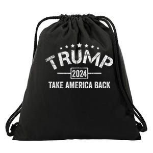 Donald Trump 2024 Take America Back Usa United States Drawstring Bag