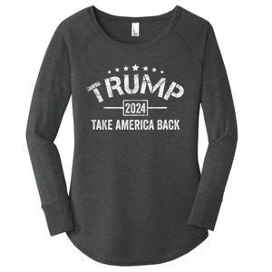 Donald Trump 2024 Take America Back Usa United States Women's Perfect Tri Tunic Long Sleeve Shirt