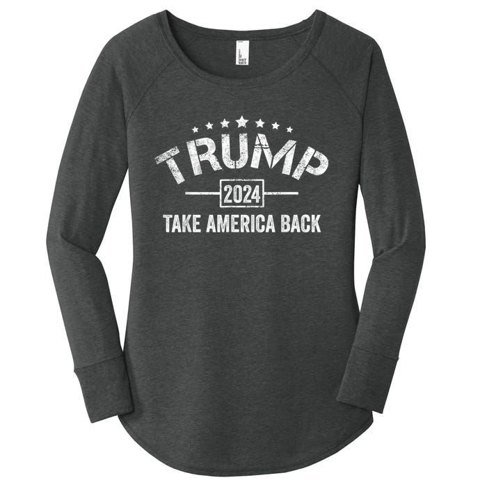 Donald Trump 2024 Take America Back Usa United States Women's Perfect Tri Tunic Long Sleeve Shirt