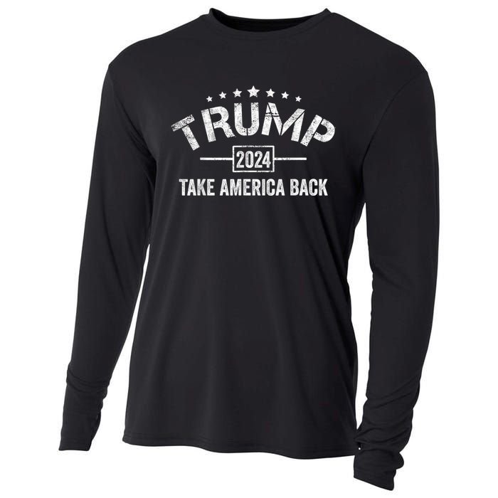 Donald Trump 2024 Take America Back Usa United States Cooling Performance Long Sleeve Crew