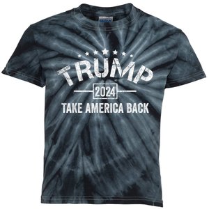 Donald Trump 2024 Take America Back Usa United States Kids Tie-Dye T-Shirt