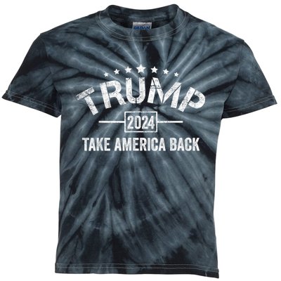 Donald Trump 2024 Take America Back Usa United States Kids Tie-Dye T-Shirt