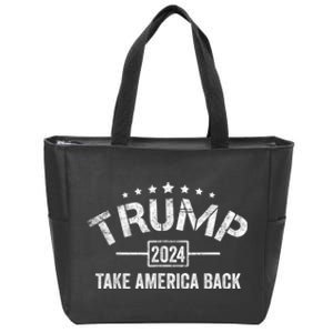 Donald Trump 2024 Take America Back Usa United States Zip Tote Bag