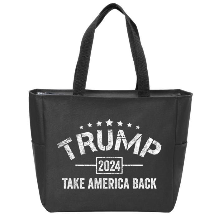 Donald Trump 2024 Take America Back Usa United States Zip Tote Bag