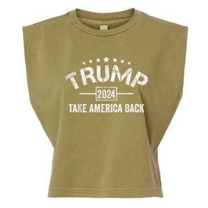 Donald Trump 2024 Take America Back Usa United States Garment-Dyed Women's Muscle Tee