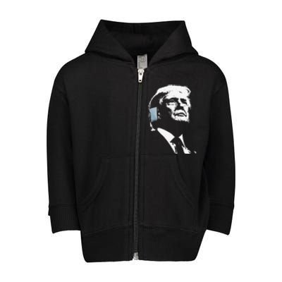 Donald Trump 2024 Ear Bandage Shot At Election Rally America Gift Toddler Zip Fleece Hoodie