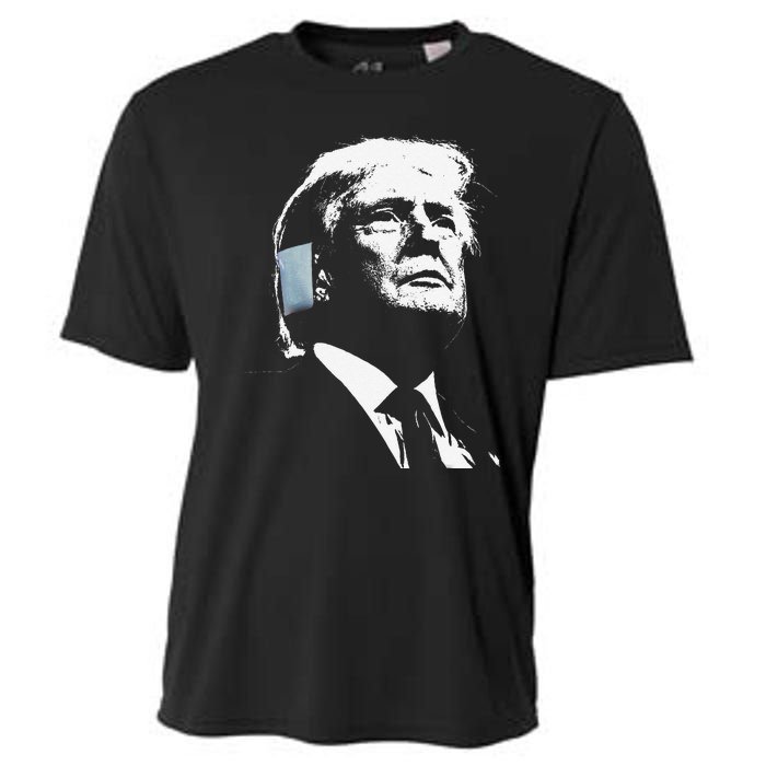 Donald Trump 2024 Ear Bandage Shot At Election Rally America Gift Cooling Performance Crew T-Shirt