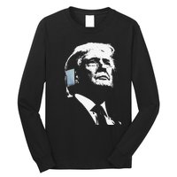 Donald Trump 2024 Ear Bandage Shot At Election Rally America Gift Long Sleeve Shirt